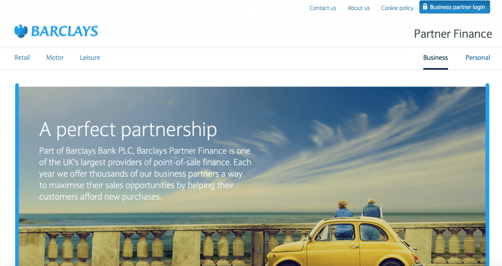 Barclays Partner Finance Homepage